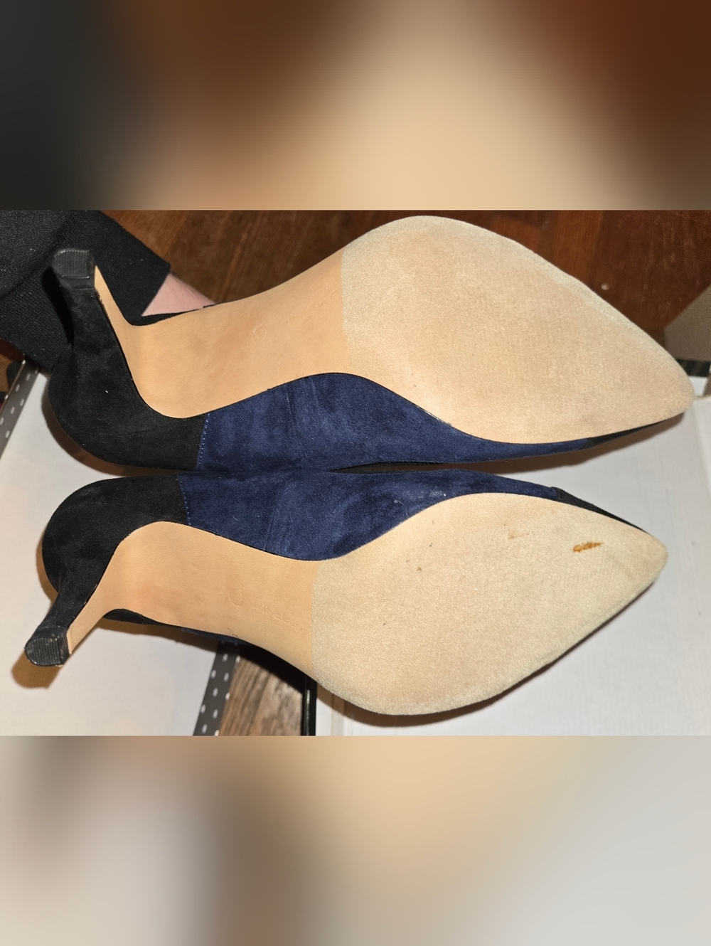 BNIB Kelly & Katie Vivian Black Navy Blue Layered High Heel Shoes Sz 10 M - Picture 6 of 7